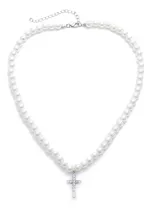 Comprar Collar De Perlas Colgante De Cruz Gargantilla De Perlas De Y