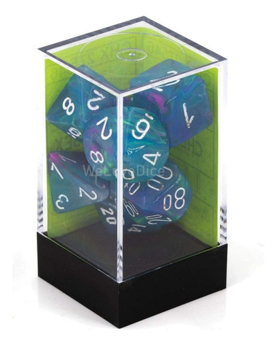 Juego De Dados Chessex Dice D6: Vortex Verde Con Oro 0.472