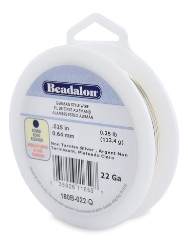Beadalon Redondo Resistente Deslustre Placa Plateada 22