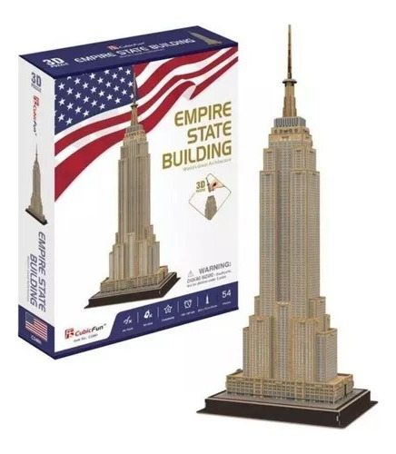Rompecabezas Empire State Building Puzzle 3d 54 Piezas 