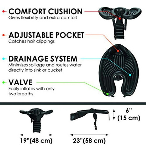 Lavabo Inflable Portátil Para Lavar Y Cortar El Cabello