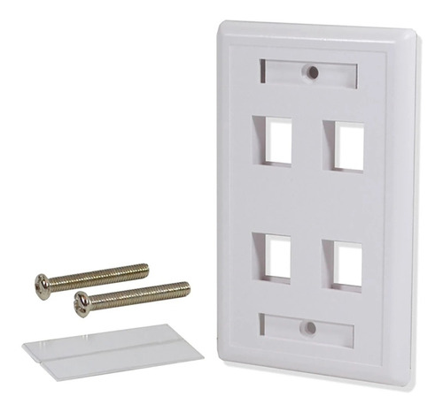 ¡   Tapa Face Plate Cuadruple En Abc Para Red Rj45   !!