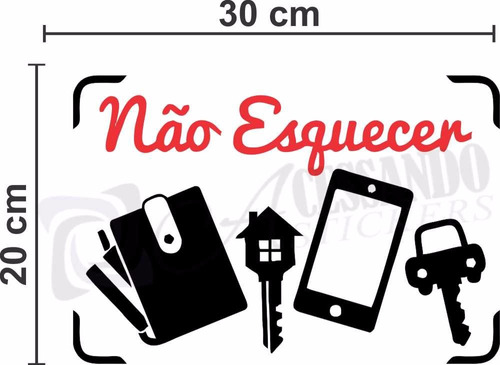 Adesivo Decorativo De Parede Criativo - Não Esquecer - Placa