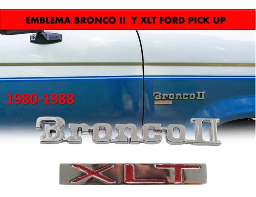 Par De Emblemas Laterales Ford Bronco Il Xlt 1980-1988