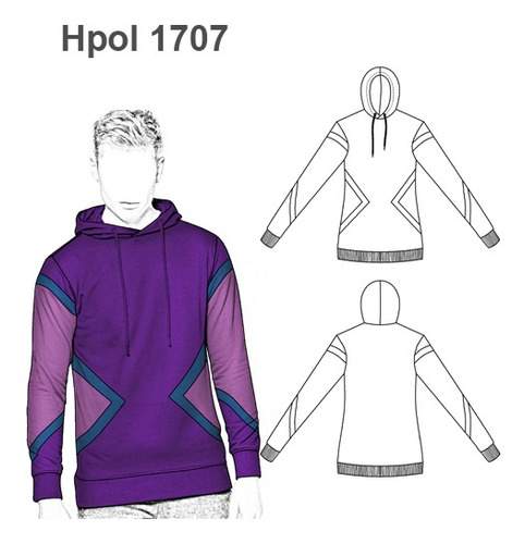 Molde, Patrón Sudadera Urbana Hombre