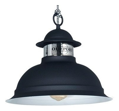 Imagen 2 de 5 de Lampara Colgante Bar Led Techo Apto Clasico Vintage Negro