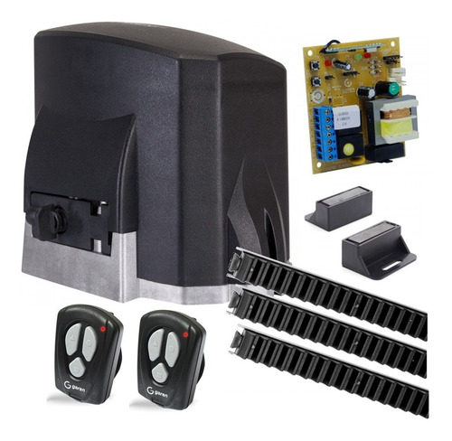 Imagem 1 de 5 de Kit Motor Portão Eletrônico Deslizante Garen Unisystem 1/4hp