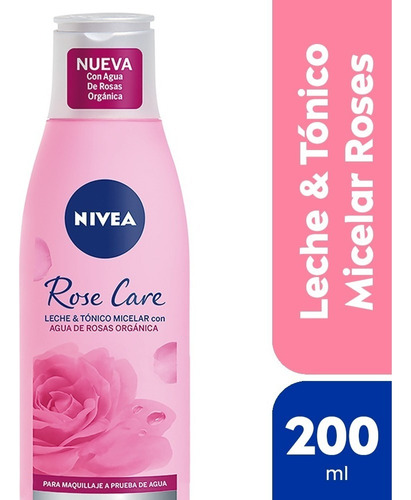 Leche Nivea Rose Care + Tonico Micelar 2 En 1 X 200 Ml