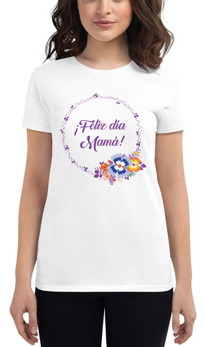 Playera Feliz Dia Mamá Circulo Morado Dia De Las Madres Mayo