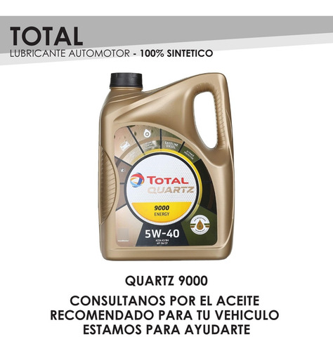 Imagen 3 de 8 de Aceite Para Motor Total Quartz 9000 5w40 Sintetic X 4 Litros