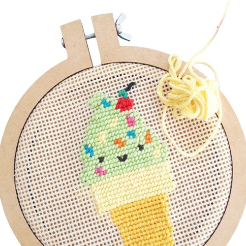 Kit De Bordado Para Niños - Estampa Helados
