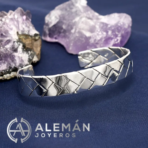 Padrísimo Brazalete De Plata .925 Modelo Palma Plata 6 Cm 17 Cm