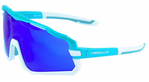 Oculos Para Ciclismo Absolute Wild Azul Branco Uv400 Esporte Cor da armação Preto Cor da lente Fumé