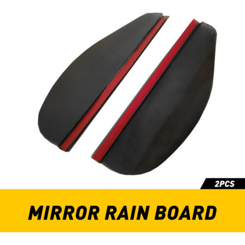 2 Car Black Rear View Side Mirror Rain Board Panel Eyebr Oad