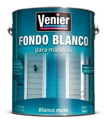 Fondo Blanco Venier Pintura Base P/madera 1lt 