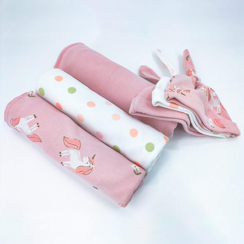 Set De 3 Mantas De Muselina 100% Algodón Para Recién Nacido