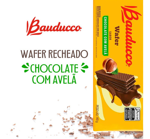 Wafer Bauducco Kit C/10 De 140g - Chocolate com avelã