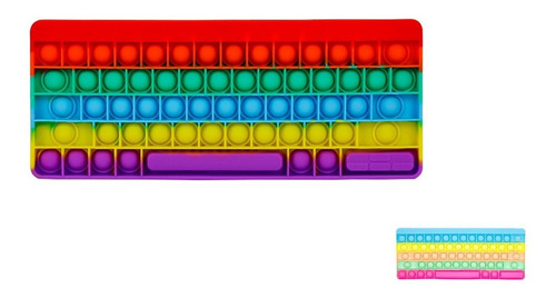 Pop It Importado Silicona Arcoíris Pastel Teclado 