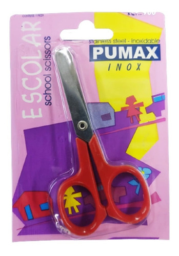 Tesoura Escolar Infantil Ponta Arredondada - Pumax Inox