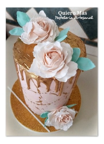 Imagen 6 de 9 de Torta Alta Dripcake Decorada Y Personalizada 1,5kilos