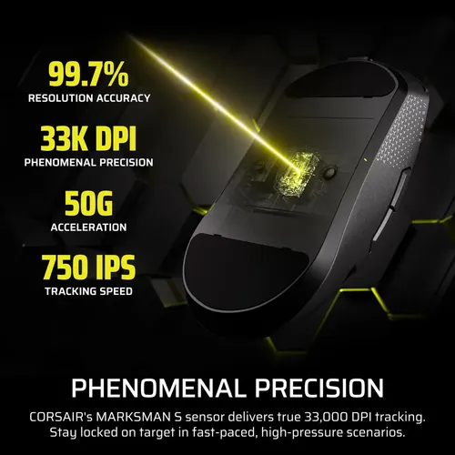 Mouse Para Jogos Sem Fio Corsair Sabre V2 Pro Mg Fps 33.00 P Preto
