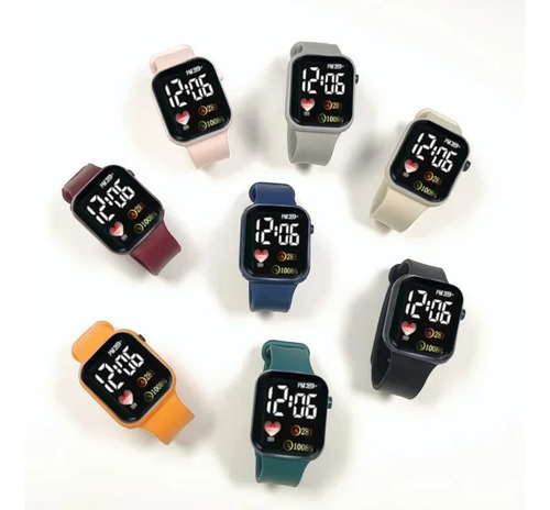 Set Reloj Digital Colores Aro Anillo De Luz Led Varios Colores Color Del Reloj