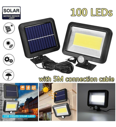 3 Luz Solar De 100 Led - Con Panel Movil 