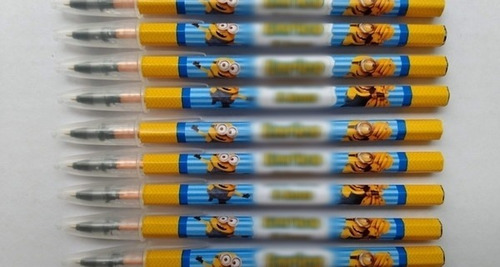 Imagen 2 de 2 de X10 Lapiceras Personalizadas Con Stikers Sorpresitas Minions