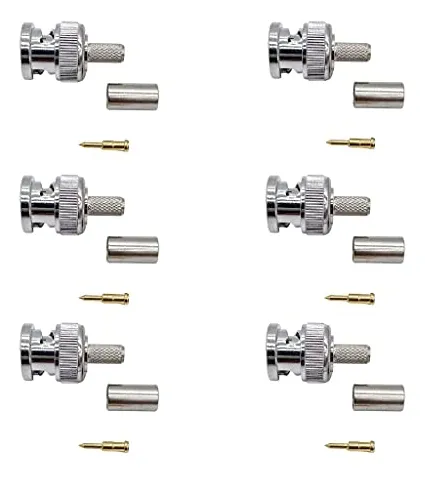 Pack De 6 Conectores Bnc Macho Para Cable Lmr-240