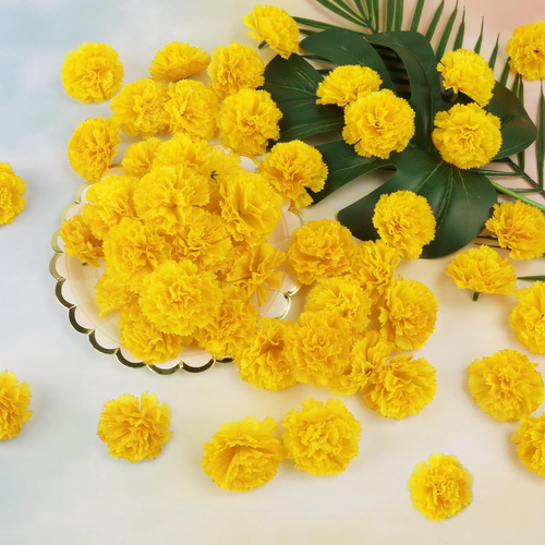 30 Flores Artificiales De Caléndula, Cabezas De Flores De De