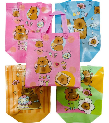 12 Bolsa Dulcero Capibara Reutilizable Fiesta Regalo Bolo Surtidos Capibara
