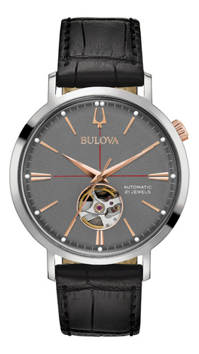 Imagen 1 de 7 de 98a187 Reloj Bulova Mechanicals Cafe/gris/rosado