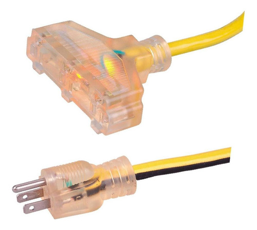 Cable De Ext Elec Sjtw12/3c Uso Rudo C/ind 7.5m Color Amarillo