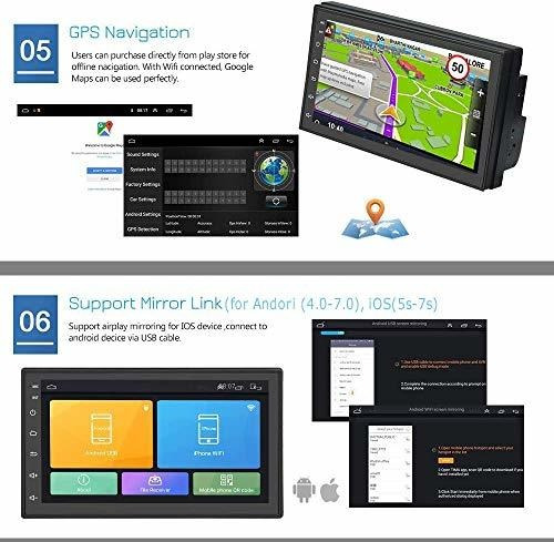 Estereo Doble Din Vehiculo Android Gps 7 Capacitancia Fm Io