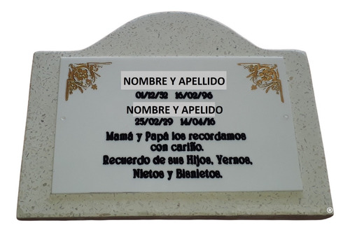 Placas De Monolítico Para Cementerio - Artículos Funerarios.