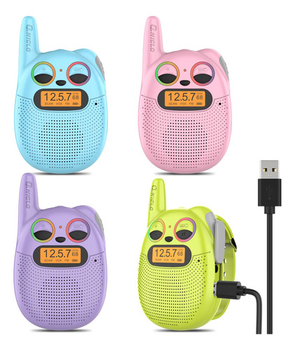 Qniglo Walkie Talkies Para Ninos, Paquete De 4 Unidades, Reg