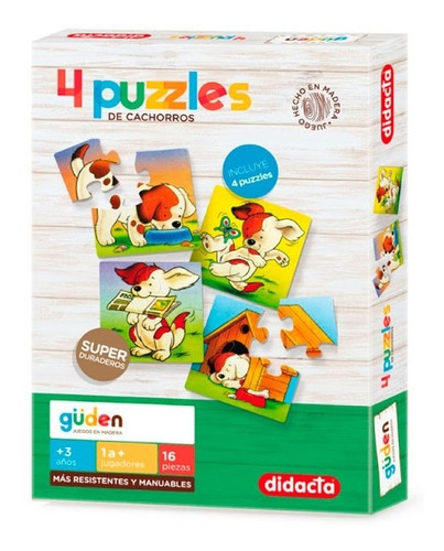 Puzzle 4 Puzzles De Cachorros Didacta.