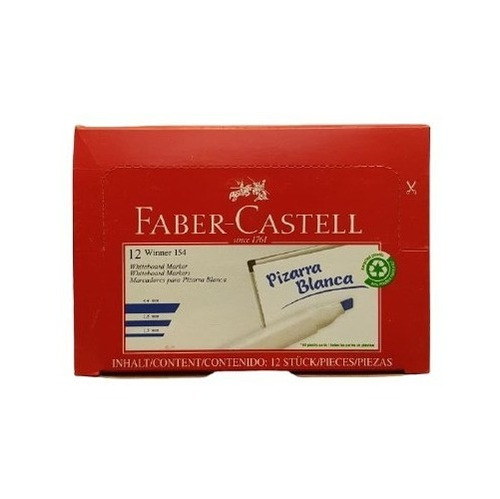 Marcador Pizarra Borrable Faber Castell X 12 Und Azul
