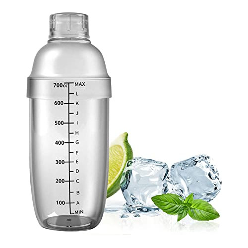 Bppyvct - Coctelera Plástica 700ml Con Escala Y Col