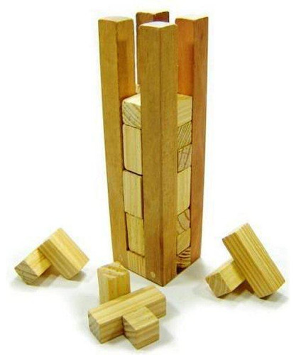 Quebra-cabeça Torre Madeira 5,5x19,5cm - Estimula Raciocínio