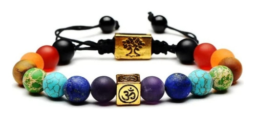 Pulsera Yoga Om -árbol De La Vida Regalo Yoga 8mm Ajustable