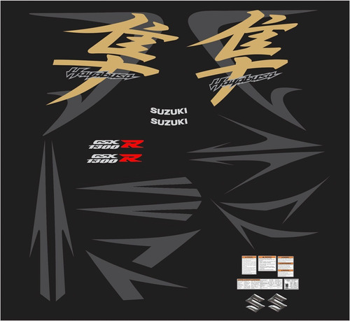 Kit Adesivos Compatível Suzuki Hayabusa Gsx 1300r 2009 Preta