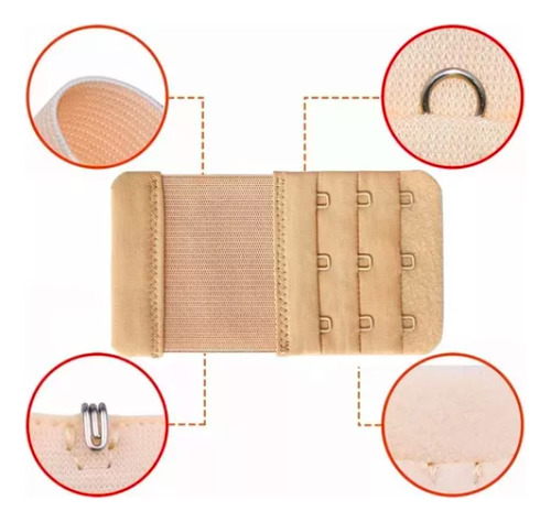 Pack De 3 Extensores De Sostén 3 Broches Calidad Premium