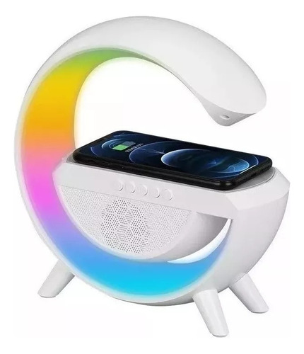 Lámpara De Mesa Bocina Bluetooth Inteligente Atmósfera Color Blanco
