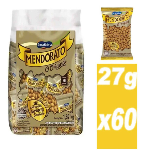 Amendoim Japones Mendorato Santa Helena Pacote Com 60x27g