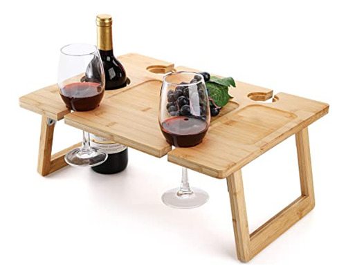 Mesa De Vino Portátil Peohud Mesa De Picnic Portátil Para Vi