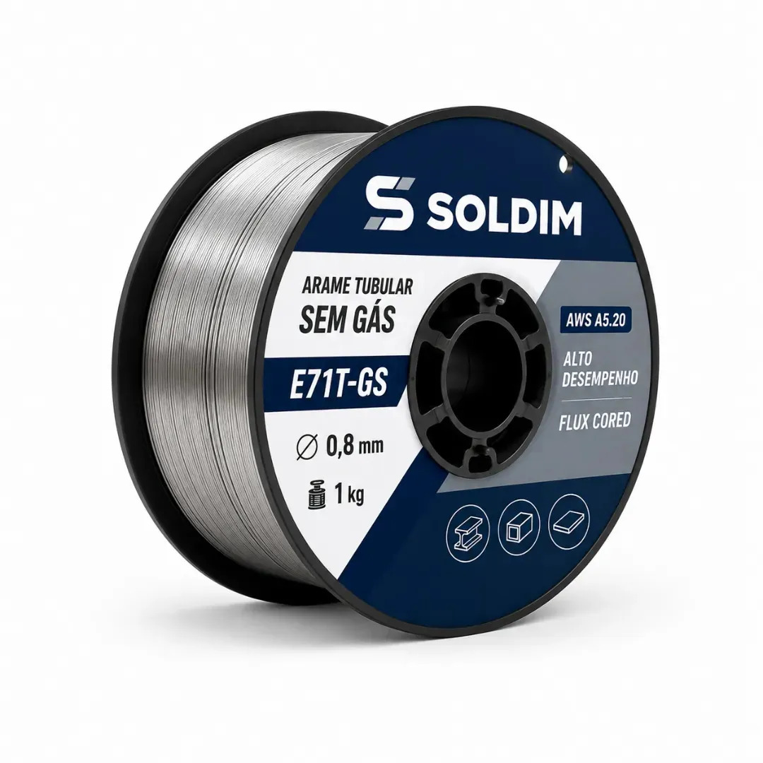 Arame Solda MIG 1,0mm Uso Sem Gás 1kg Tubular Autoprotegido E71T-GS SOLDIM