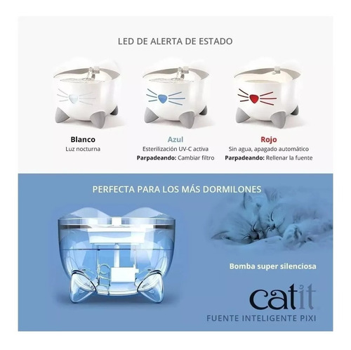 Bebedero para mascotas automático Catit Pixi con capacidad de 2.5L color blanco
