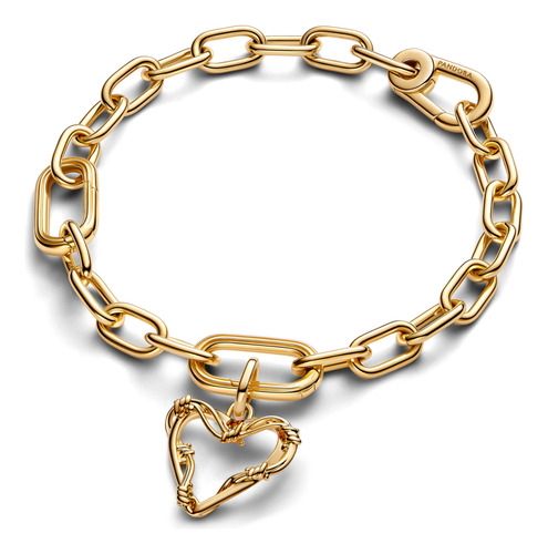 Charm Medallón Pandora Me Corazón De Alambre Color Dorado