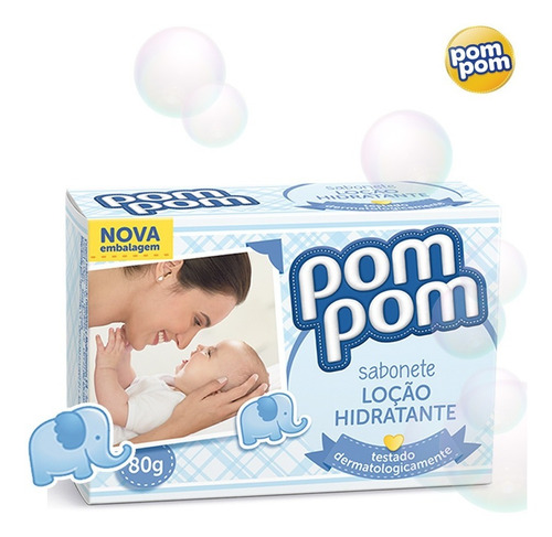 Kit Sabonete Pom Pom Hidratante 80g - 4 Unidades
